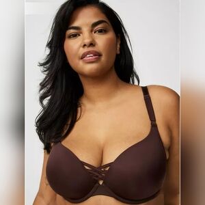 Torrid 38C Brown XO Plunge Push-Up Smooth Bra